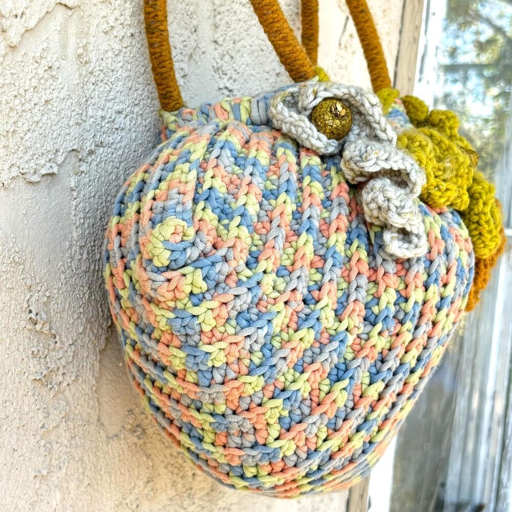 Brown & Blue Crochet Bag - Picture 3 of 7
